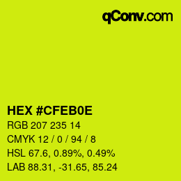 Color code: HEX #CFEB0E | qconv.com