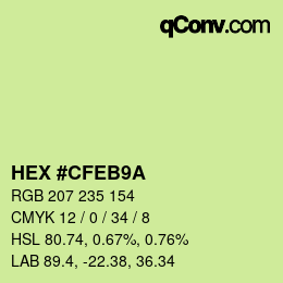 Color code: HEX #CFEB9A | qconv.com