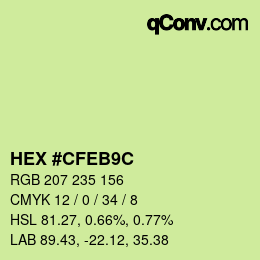 Color code: HEX #CFEB9C | qconv.com