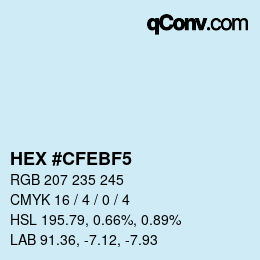 Color code: HEX #CFEBF5 | qconv.com