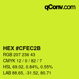 Color code: HEX #CFEC2B | qconv.com