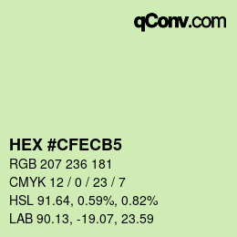 Color code: HEX #CFECB5 | qconv.com