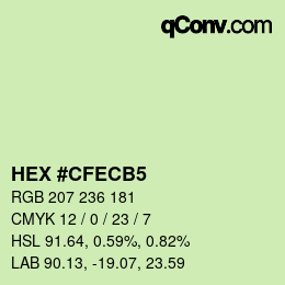 カラーコード: HEX #CFECB5 | qconv.com