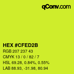 Color code: HEX #CFED2B | qconv.com