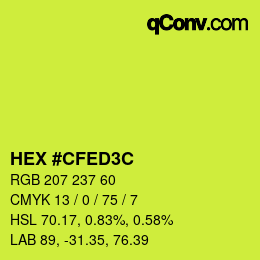 Color code: HEX #CFED3C | qconv.com