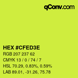 カラーコード: HEX #CFED3E | qconv.com