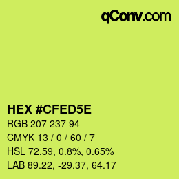 Código de color: HEX #CFED5E | qconv.com