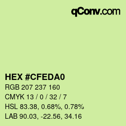 Color code: HEX #CFEDA0 | qconv.com