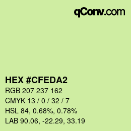 Color code: HEX #CFEDA2 | qconv.com