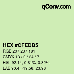 Color code: HEX #CFEDB5 | qconv.com