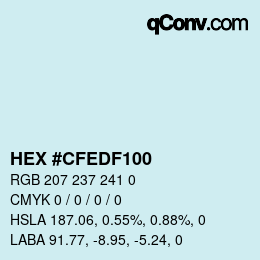 Color code: HEX #CFEDF100 | qconv.com