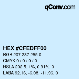 Color code: HEX #CFEDFF00 | qconv.com