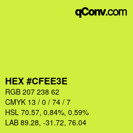 Farbcode: HEX #CFEE3E | qconv.com