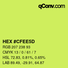 カラーコード: HEX #CFEE5D | qconv.com