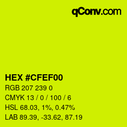 カラーコード: HEX #CFEF00 | qconv.com