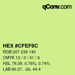 Color code: HEX #CFEF8C | qconv.com