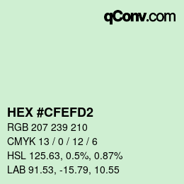 Color code: HEX #CFEFD2 | qconv.com