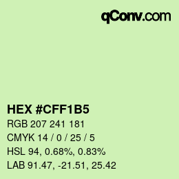 カラーコード: HEX #CFF1B5 | qconv.com