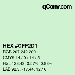 Color code: HEX #CFF2D1 | qconv.com