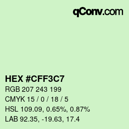 Color code: HEX #CFF3C7 | qconv.com