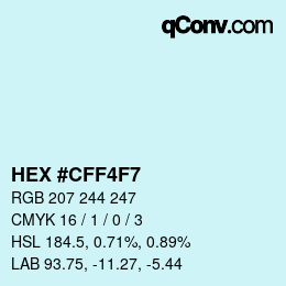 颜色代码: HEX #CFF4F7 | qconv.com