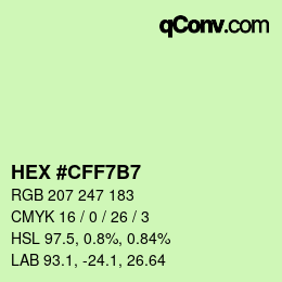 Color code: HEX #CFF7B7 | qconv.com