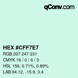 Color code: HEX #CFF7E7 | qconv.com