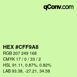 カラーコード: HEX #CFF9A8 | qconv.com