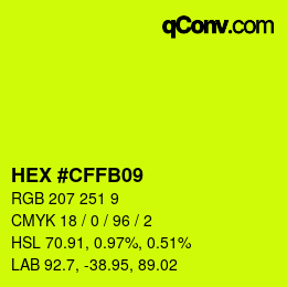 Color code: HEX #CFFB09 | qconv.com
