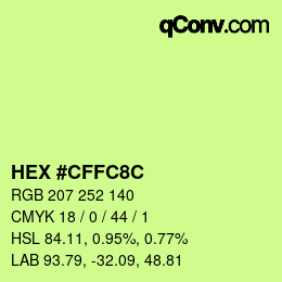 Color code: HEX #CFFC8C | qconv.com