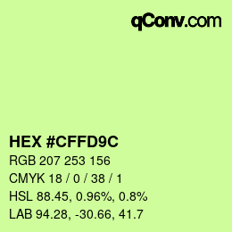 Color code: HEX #CFFD9C | qconv.com