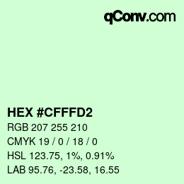 Color code: HEX #CFFFD2 | qconv.com