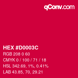 Color code: HEX #D0003C | qconv.com