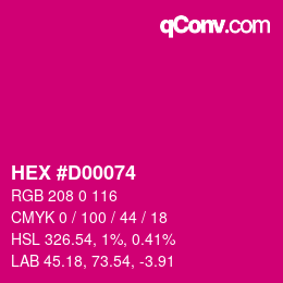 カラーコード: HEX #D00074 | qconv.com
