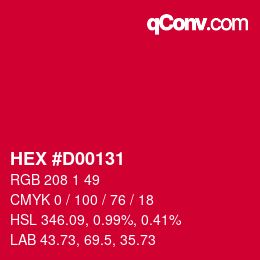 Color code: HEX #D00131 | qconv.com