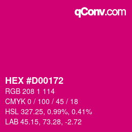 颜色代码: HEX #D00172 | qconv.com