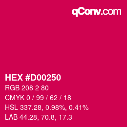 Color code: HEX #D00250 | qconv.com