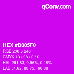 Color code: HEX #D005F0 | qconv.com