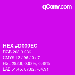 颜色代码: HEX #D009EC | qconv.com