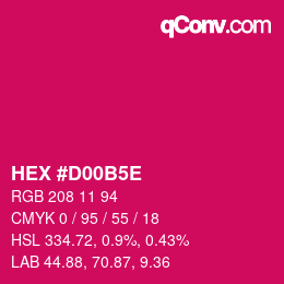 颜色代码: HEX #D00B5E | qconv.com