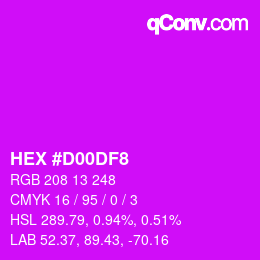 Color code: HEX #D00DF8 | qconv.com