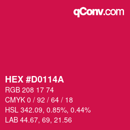 颜色代码: HEX #D0114A | qconv.com