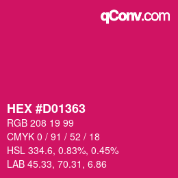 Color code: HEX #D01363 | qconv.com