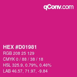 Color code: HEX #D01981 | qconv.com