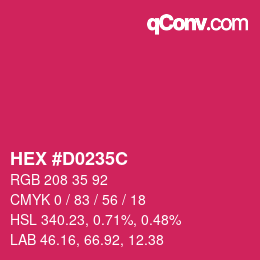 Color code: HEX #D0235C | qconv.com