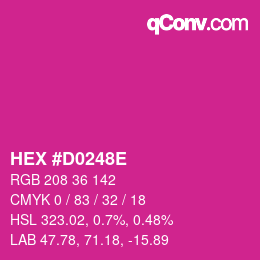 Color code: HEX #D0248E | qconv.com
