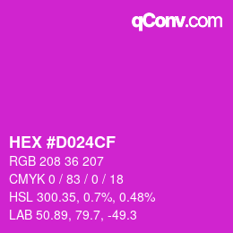 Color code: HEX #D024CF | qconv.com