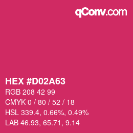 颜色代码: HEX #D02A63 | qconv.com