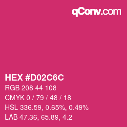 カラーコード: HEX #D02C6C | qconv.com