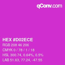 Color code: HEX #D02ECE | qconv.com